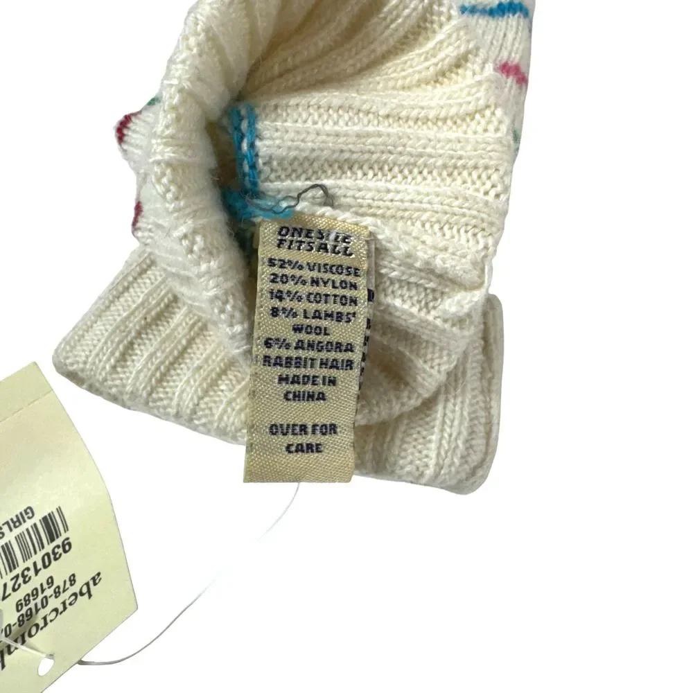 NWT Abercrombie Girls Stripe Knit Fingerless‎ Gloves Mittens Cozy Soft VTG Y2k